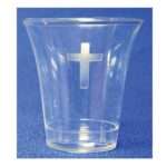 Disposable Communion Cups Crystal Plastic w/ Cross