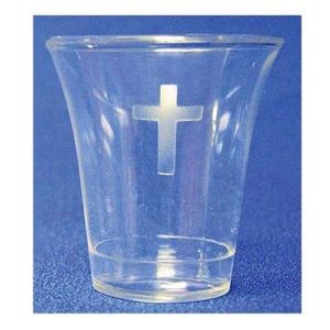 Disposable Communion Cups Crystal Plastic w/ Cross